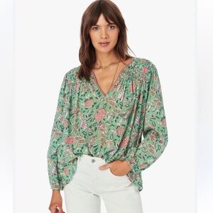 Xirena Emryn Floral Green Blouse